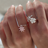 Saga snurrande ring - återvunnet rostfritt stål (Justerbar/onesize) - Silver
