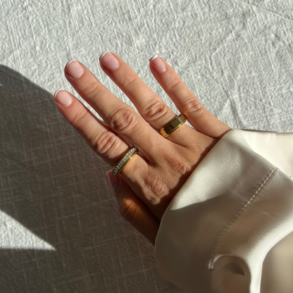 Bianca rotationsring - rostfritt stål 18k guldplätering