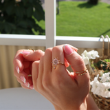 Maja snurrande Ring - Återvunnet rostfritt stål (Justerbar/Onesize) - Guld rosa