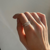 Vanessa skjutande stressring - Sterling Silver 925 (Justerbar)